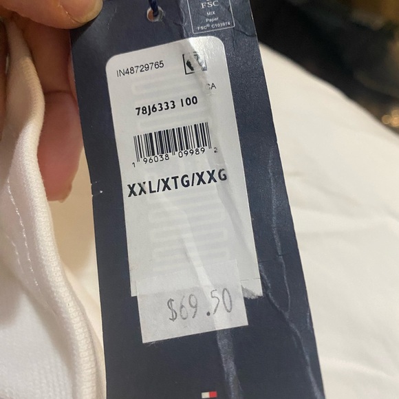 Tommy Hilfiger white performance jogging  Shorts Mens 40 XXL drawstring - Picture 2 of 3